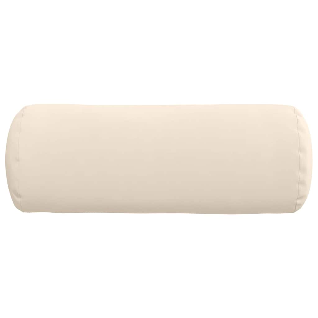 vidaXL Poduszki Wałkowe 2 pcs Beżowy Ø 25 x 70 cm Tkanina mikrofibrowa