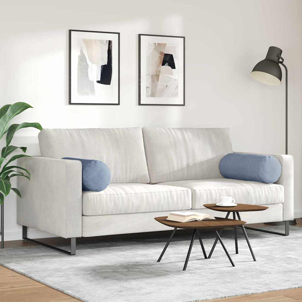 vidaXL Poduszki Wałkowe 2 pcs Niebieski Ø 25 x 70 cm