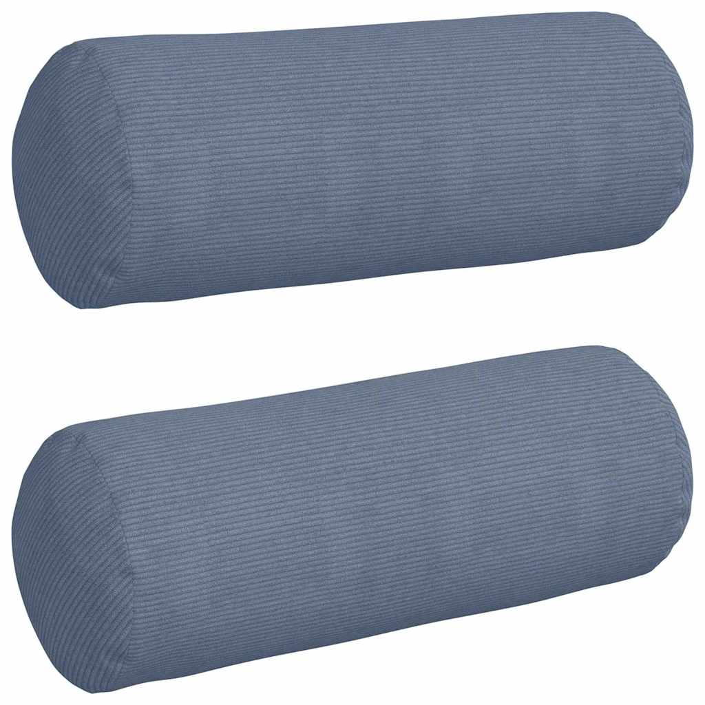 vidaXL Poduszki Wałkowe 2 pcs Niebieski Ø 25 x 70 cm