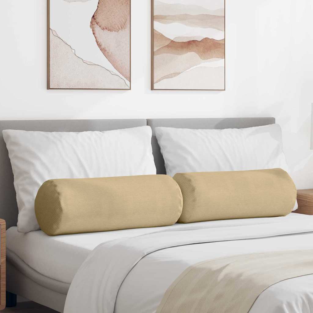 vidaXL Poduszki Wałkowe 2 pcs Szary zielony Ø 25 x 70 cm