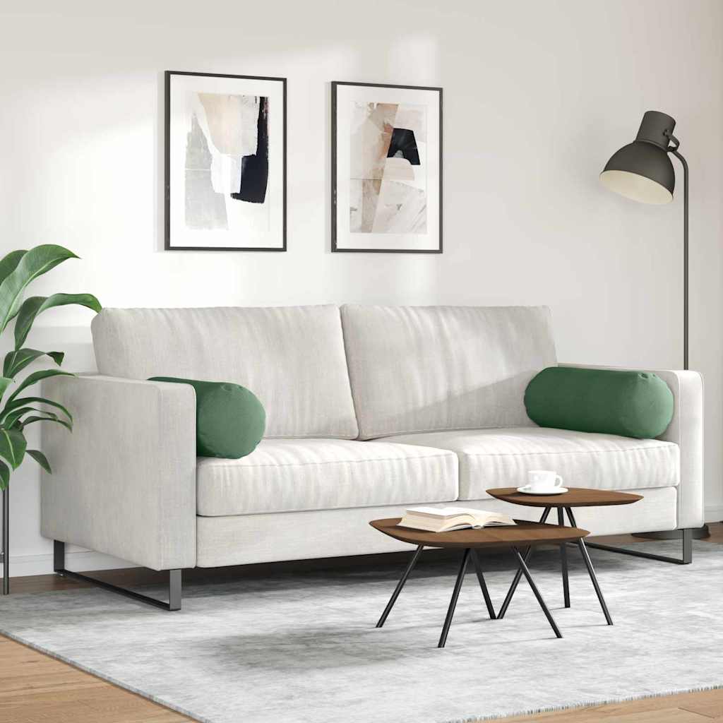 vidaXL Poduszki Wałkowe 2 pcs Ciemna zieleń Ø 25 x 70 cm