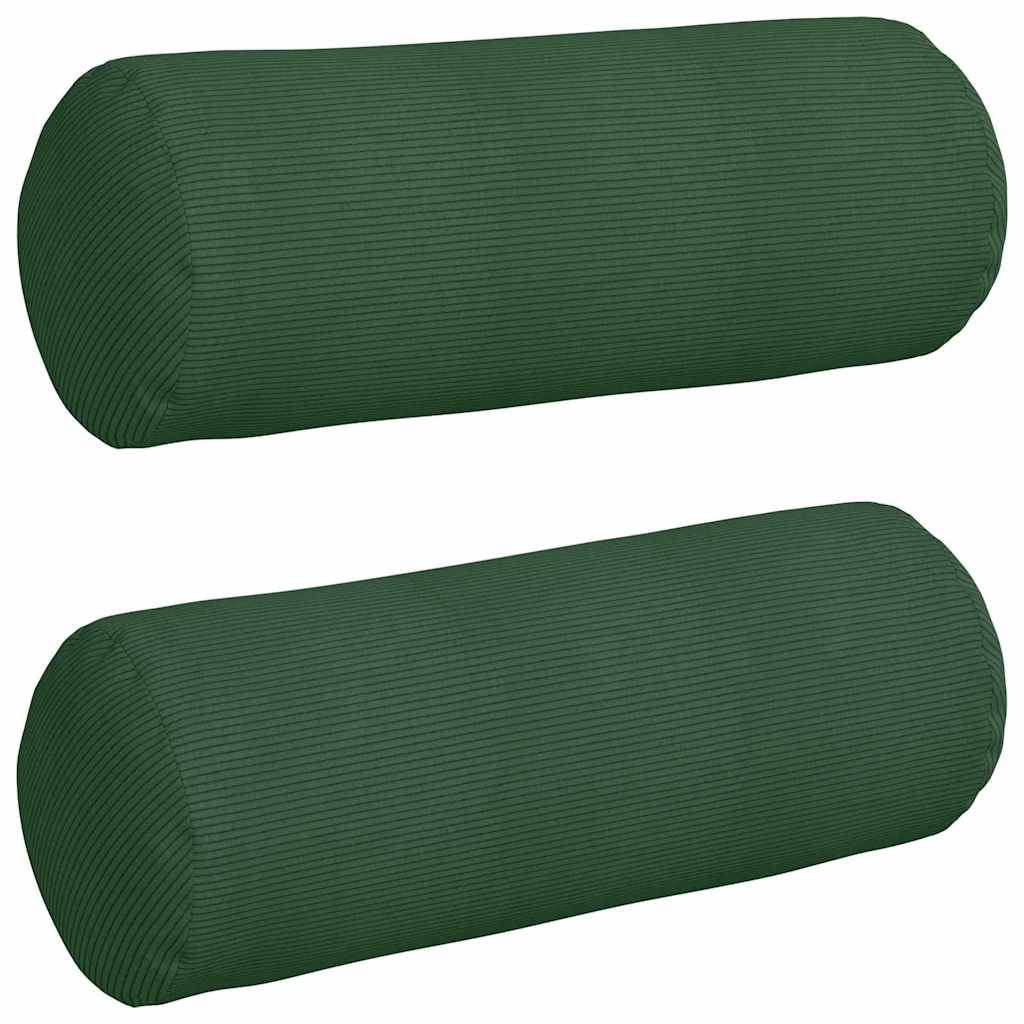 vidaXL Poduszki Wałkowe 2 pcs Ciemna zieleń Ø 25 x 70 cm