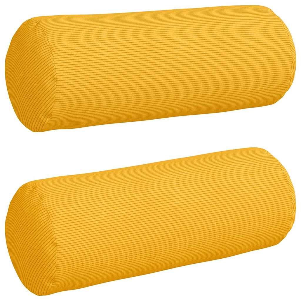 vidaXL Poduszki Wałkowe 2 pcs Jasnożółty Ø 25 x 70 cm