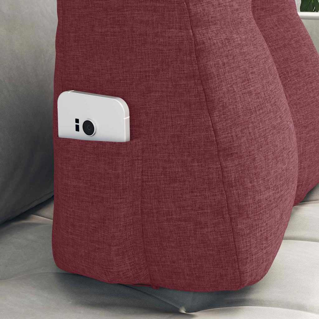 vidaXL Poduszka na plecy Czerwone wino 45 x 24 x 50 cm tkanina