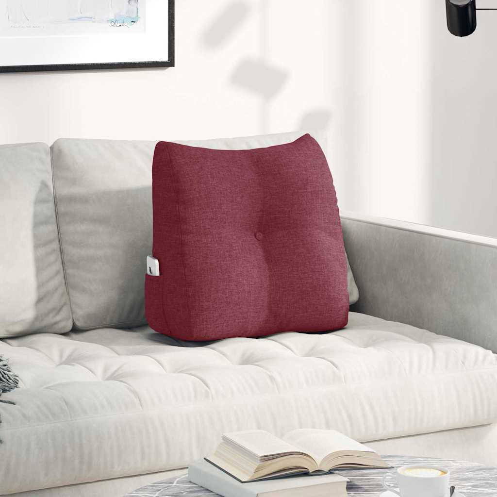 vidaXL Poduszka na plecy Czerwone wino 45 x 24 x 50 cm tkanina