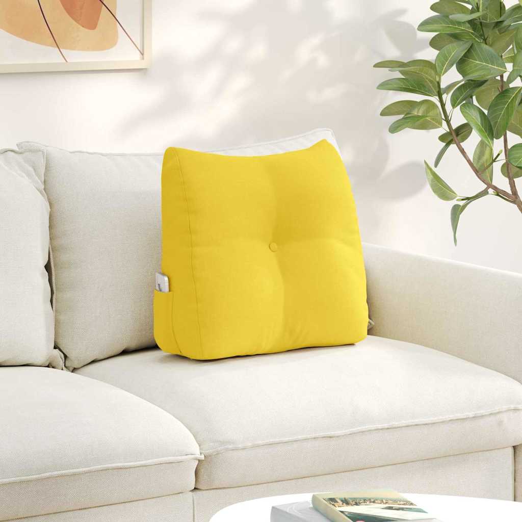 vidaXL Poduszka na plecy Jasnożółty 45 x 24 x 50 cm tkanina