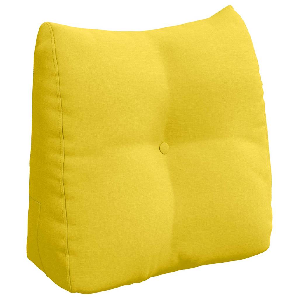 vidaXL Poduszka na plecy Jasnożółty 45 x 24 x 50 cm tkanina