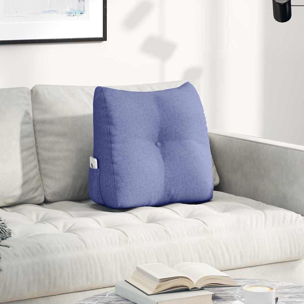 vidaXL Poduszka na plecy Niebieski dżins 45 x 24 x 50 cm tkanina
