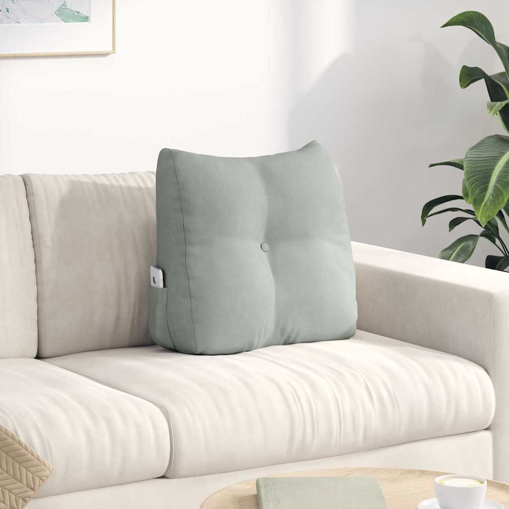 vidaXL Poduszka na plecy Jasnoszary 45 x 24 x 50 cm Aksamit