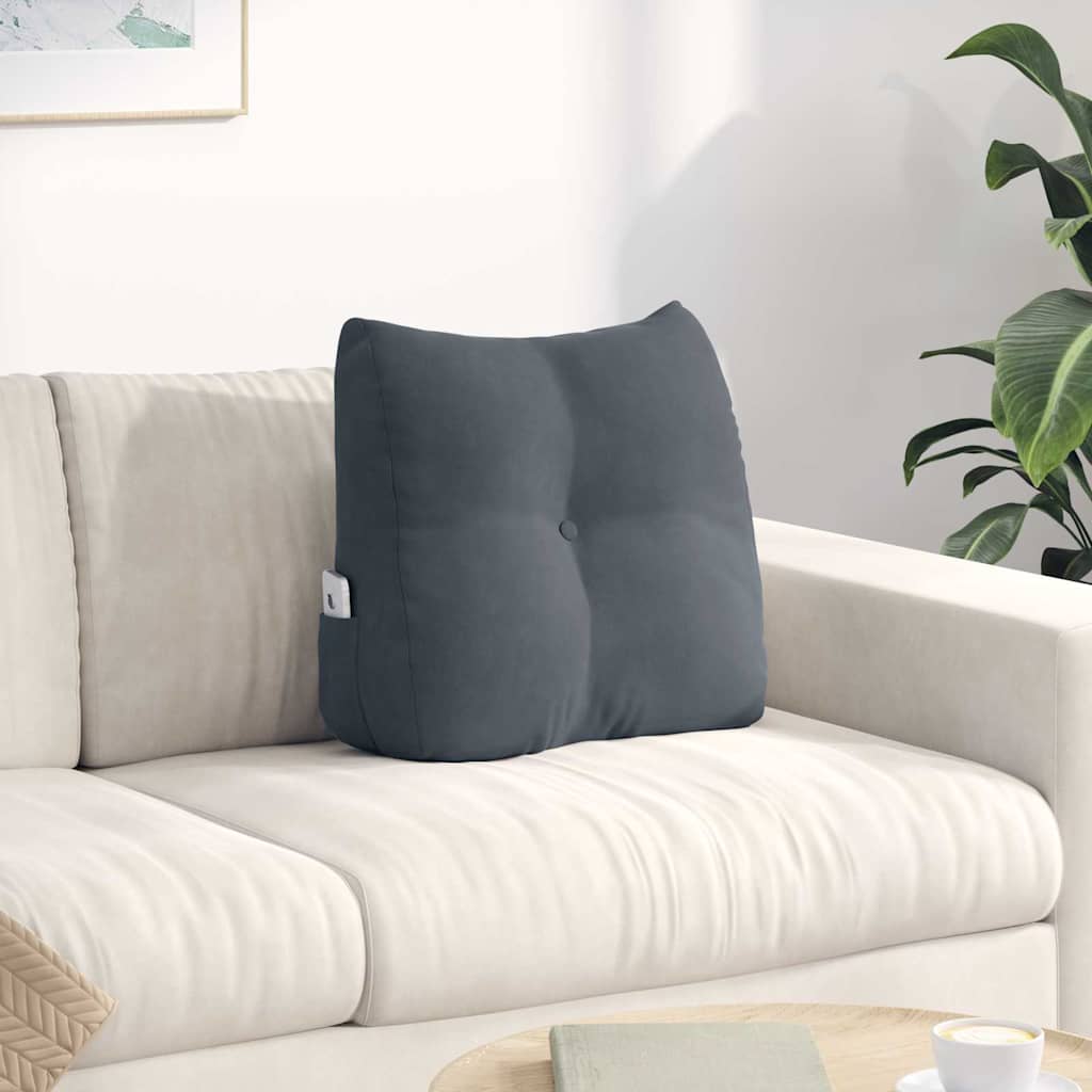 vidaXL Poduszka na plecy Ciemnoszary 45 x 24 x 50 cm Aksamit