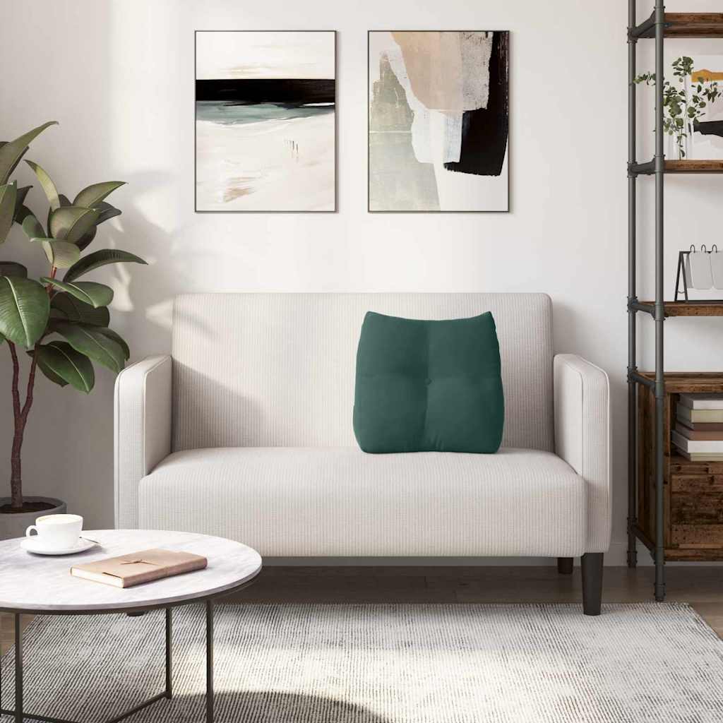vidaXL Poduszka na plecy Ciemna zieleń 45 x 24 x 50 cm Aksamit