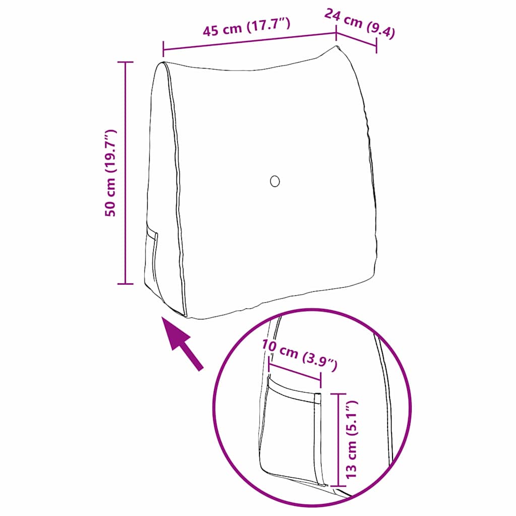 vidaXL Poduszka na plecy Ciemna zieleń 45 x 24 x 50 cm Aksamit
