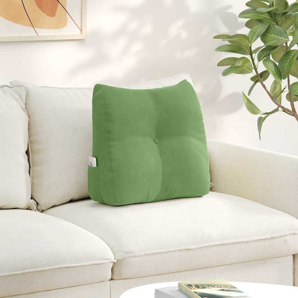vidaXL Poduszka na plecy Jasnozielony 45 x 24 x 50 cm Aksamit