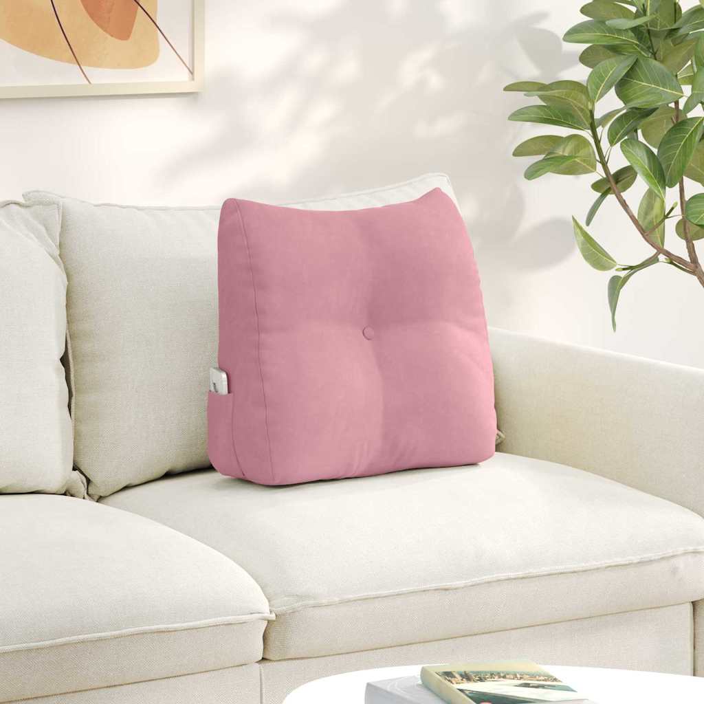 vidaXL Poduszka na plecy Różowy 45 x 24 x 50 cm Aksamit