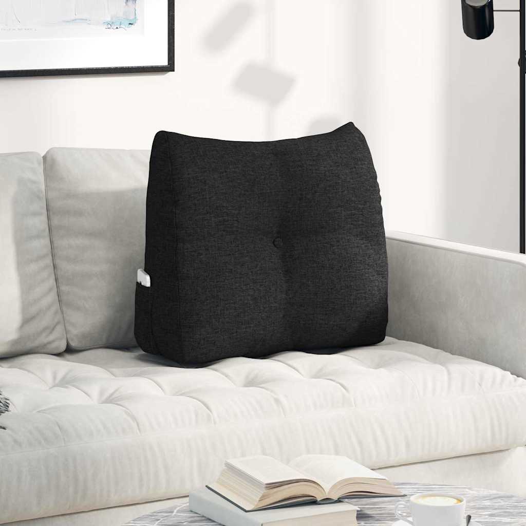 vidaXL Poduszka na plecy Czarny 60 x 24 x 50 cm tkanina