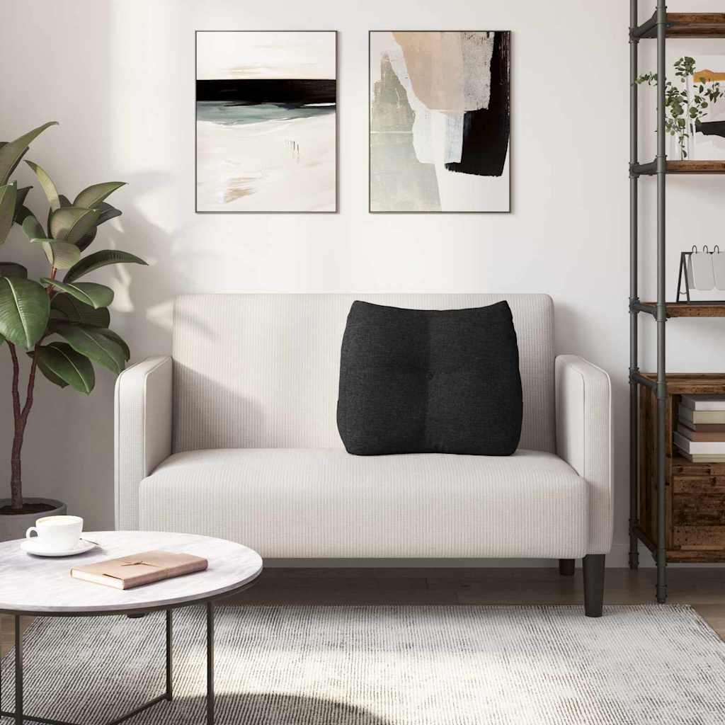 vidaXL Poduszka na plecy Czarny 60 x 24 x 50 cm tkanina