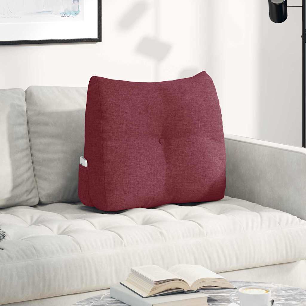 vidaXL Poduszka na plecy Czerwone wino 60 x 24 x 50 cm tkanina