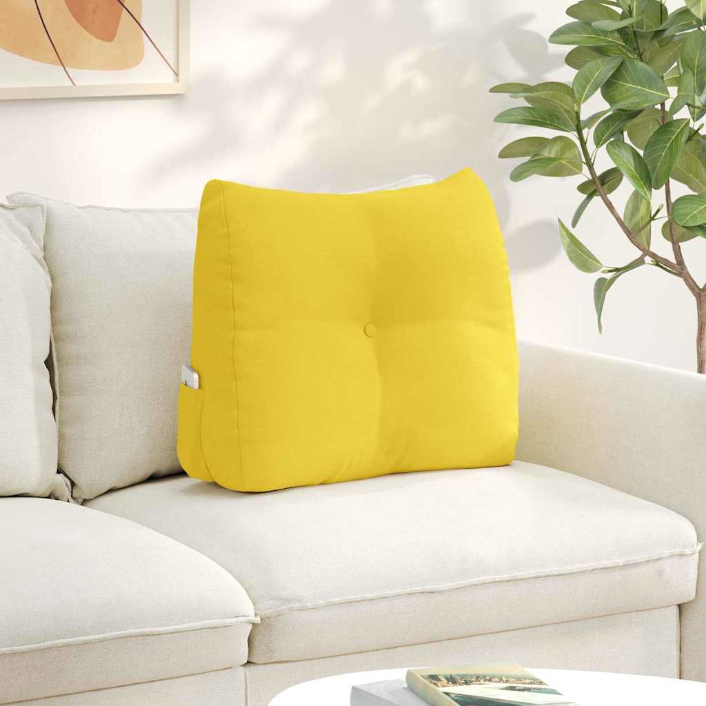 vidaXL Poduszka na plecy Jasnożółty 60 x 24 x 50 cm tkanina