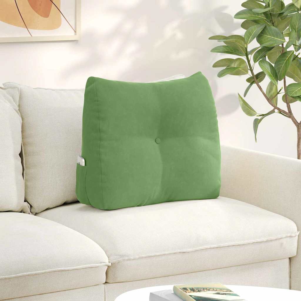 vidaXL Poduszka na plecy Jasnozielony 60 x 24 x 50 cm Aksamit
