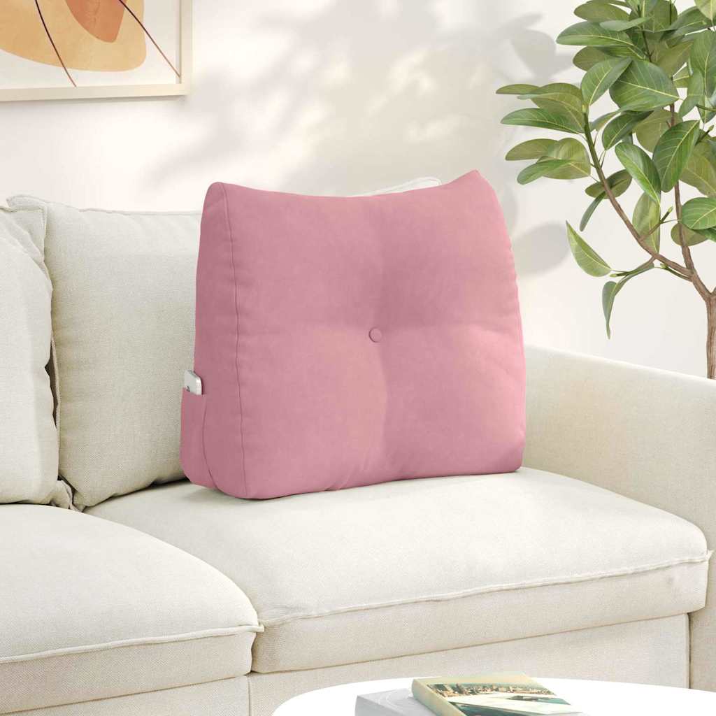 vidaXL Poduszka na plecy Różowy 60 x 24 x 50 cm Aksamit