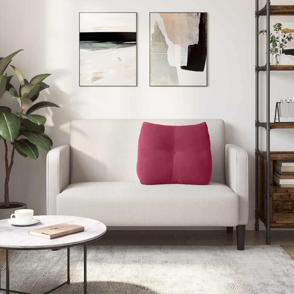 vidaXL Poduszka na plecy Czerwone wino 60 x 24 x 50 cm Aksamit