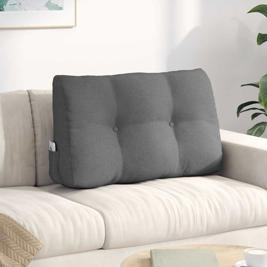 vidaXL Poduszka na plecy Ciemnoszary 80 x 24 x 50 cm tkanina