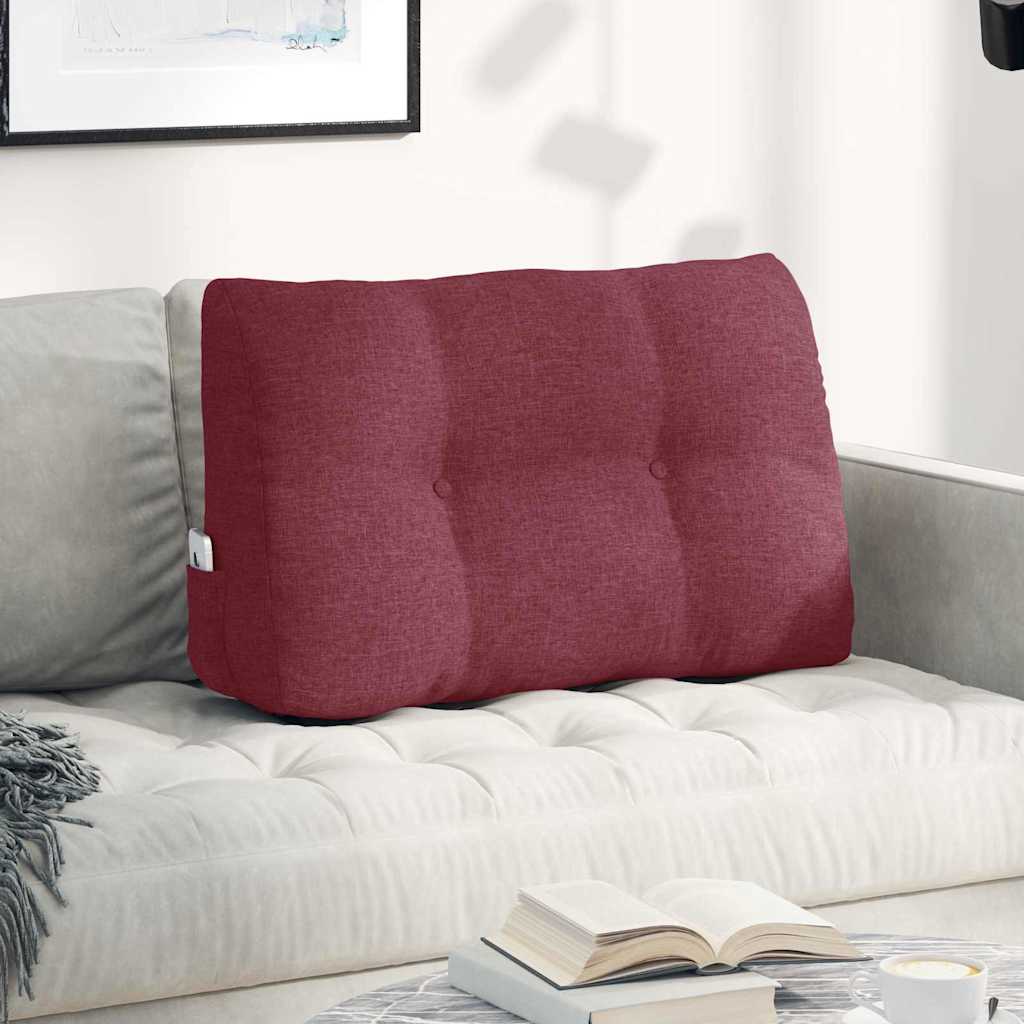 vidaXL Poduszka na plecy Czerwone wino 80 x 24 x 50 cm tkanina