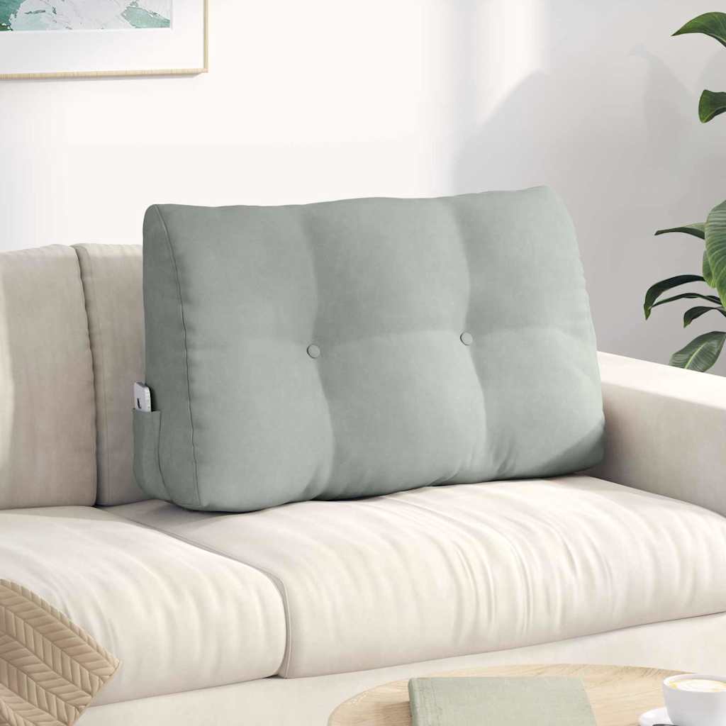 vidaXL Poduszka na plecy Jasnoszary 80 x 24 x 50 cm Aksamit