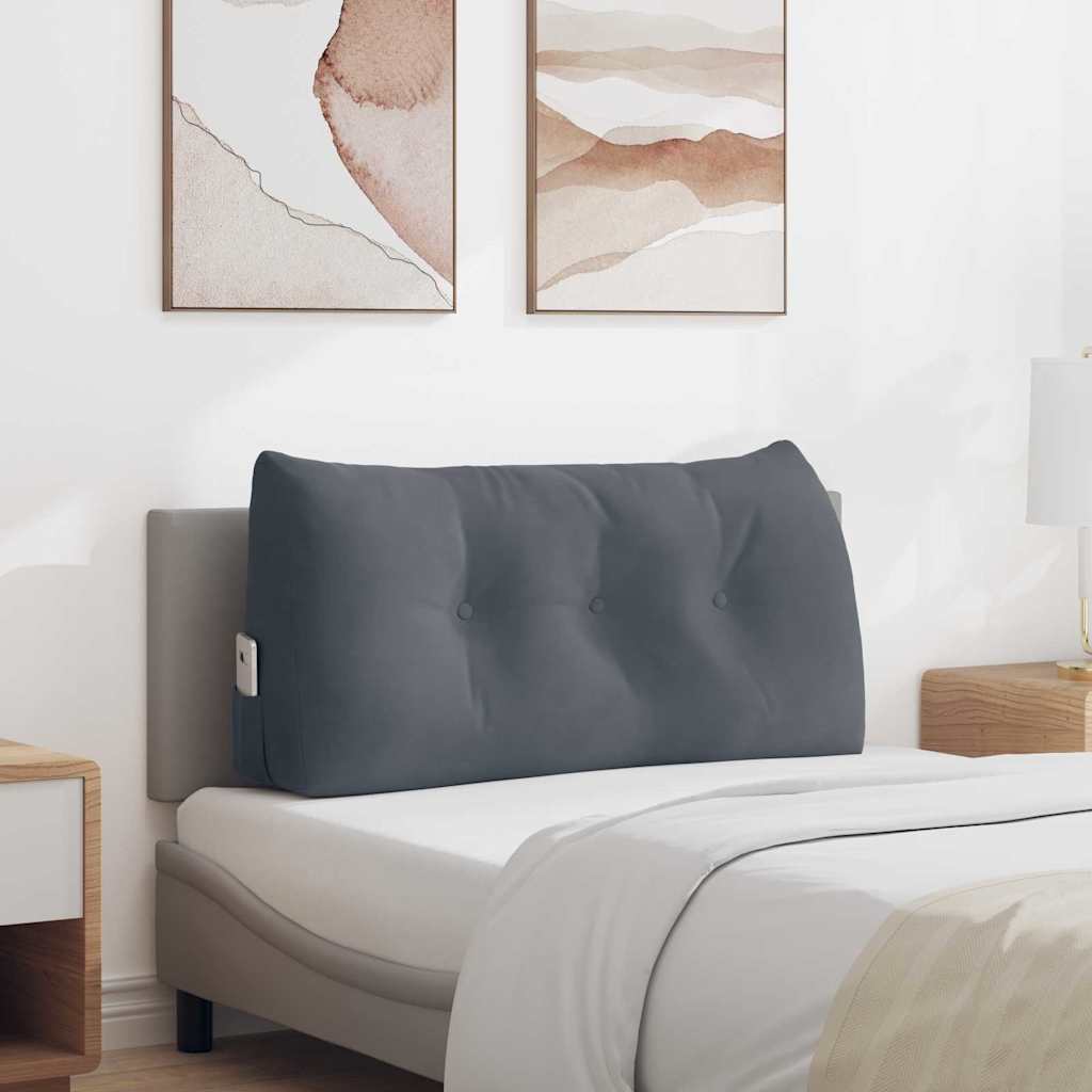 vidaXL Poduszka na plecy Ciemnoszary 100 x 24 x 50 cm Aksamit