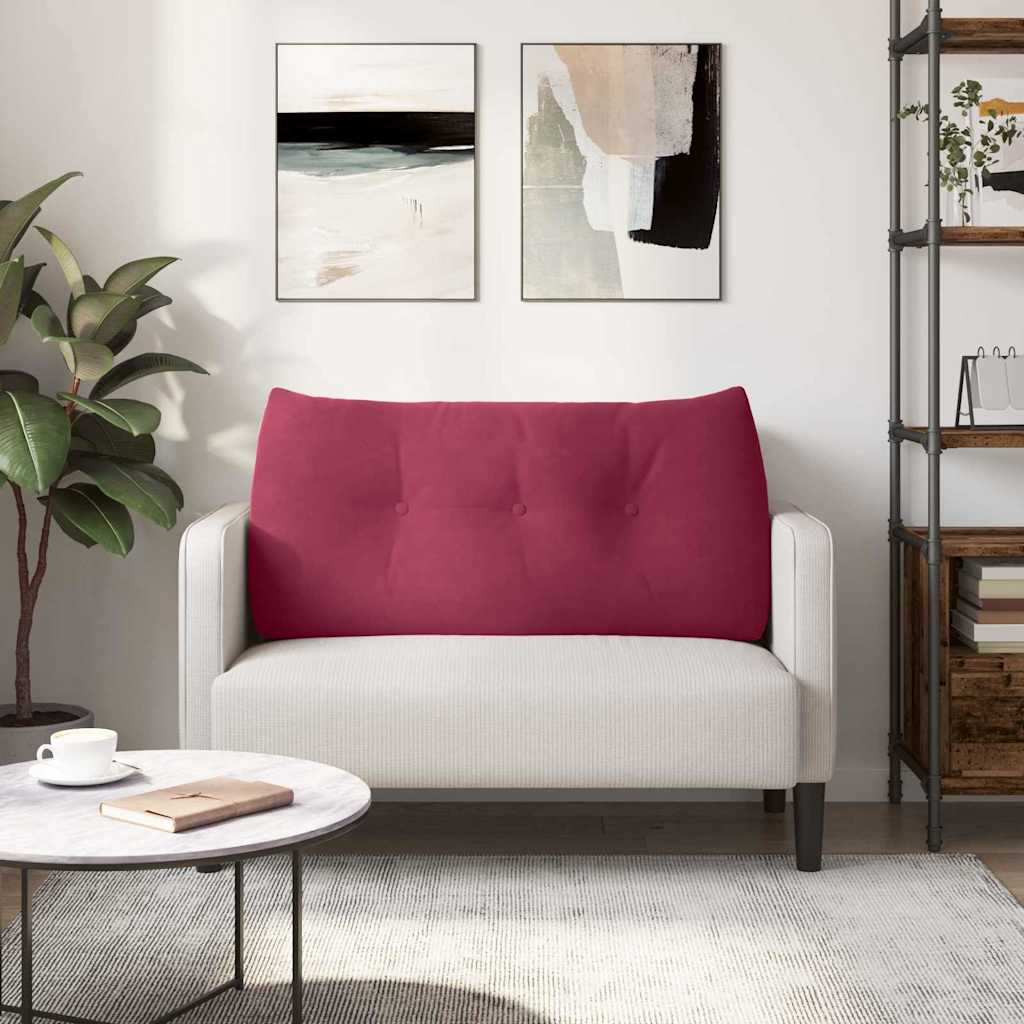 vidaXL Poduszka na plecy Czerwone wino 100 x 24 x 50 cm Aksamit