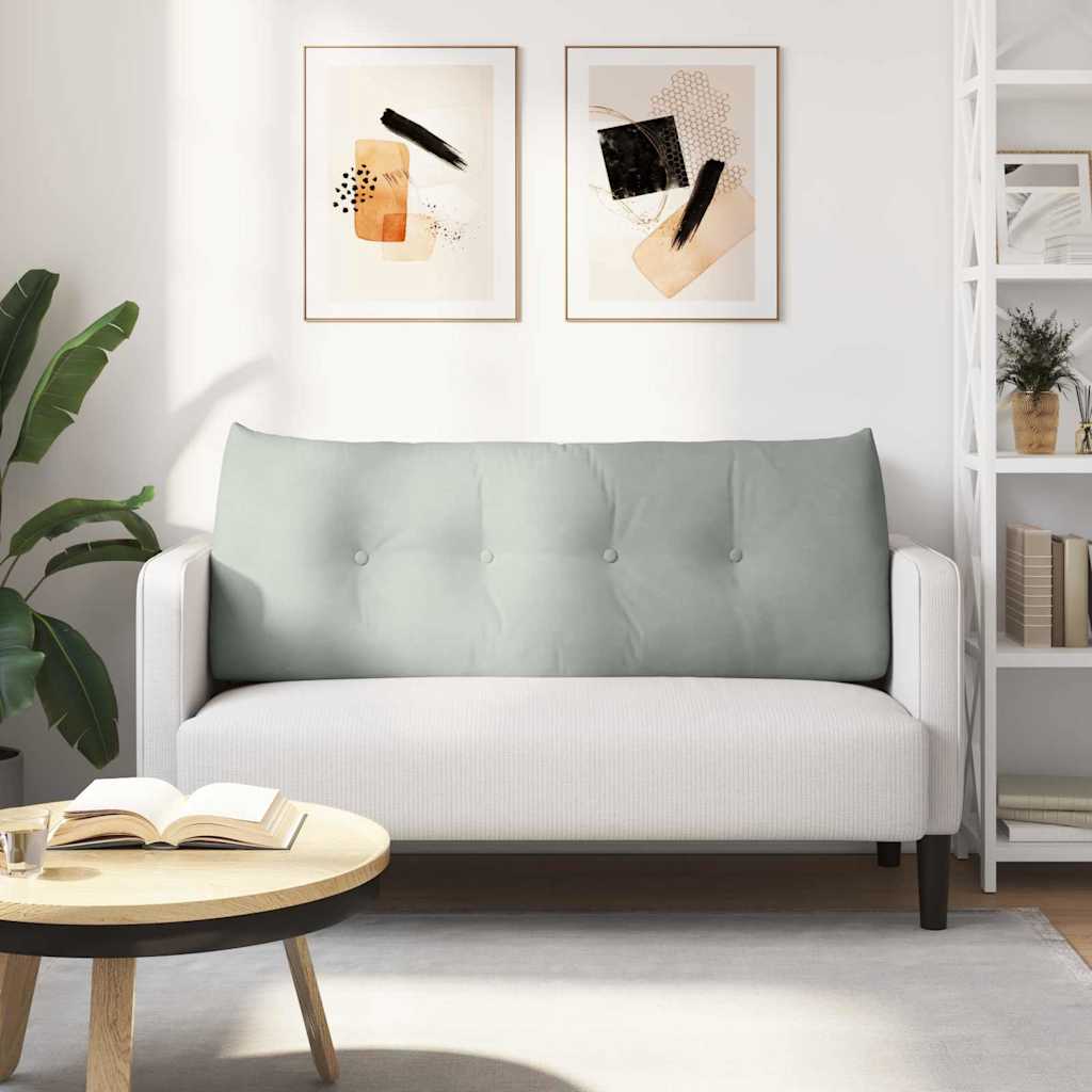 vidaXL Poduszka na plecy Jasnoszary 120 x 24 x 50 cm Aksamit