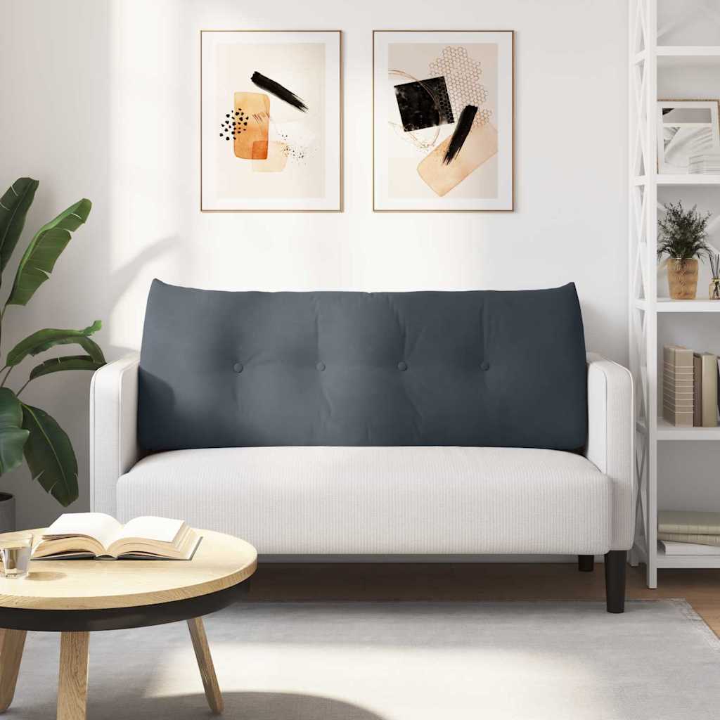 vidaXL Poduszka na plecy Ciemnoszary 120 x 24 x 50 cm Aksamit