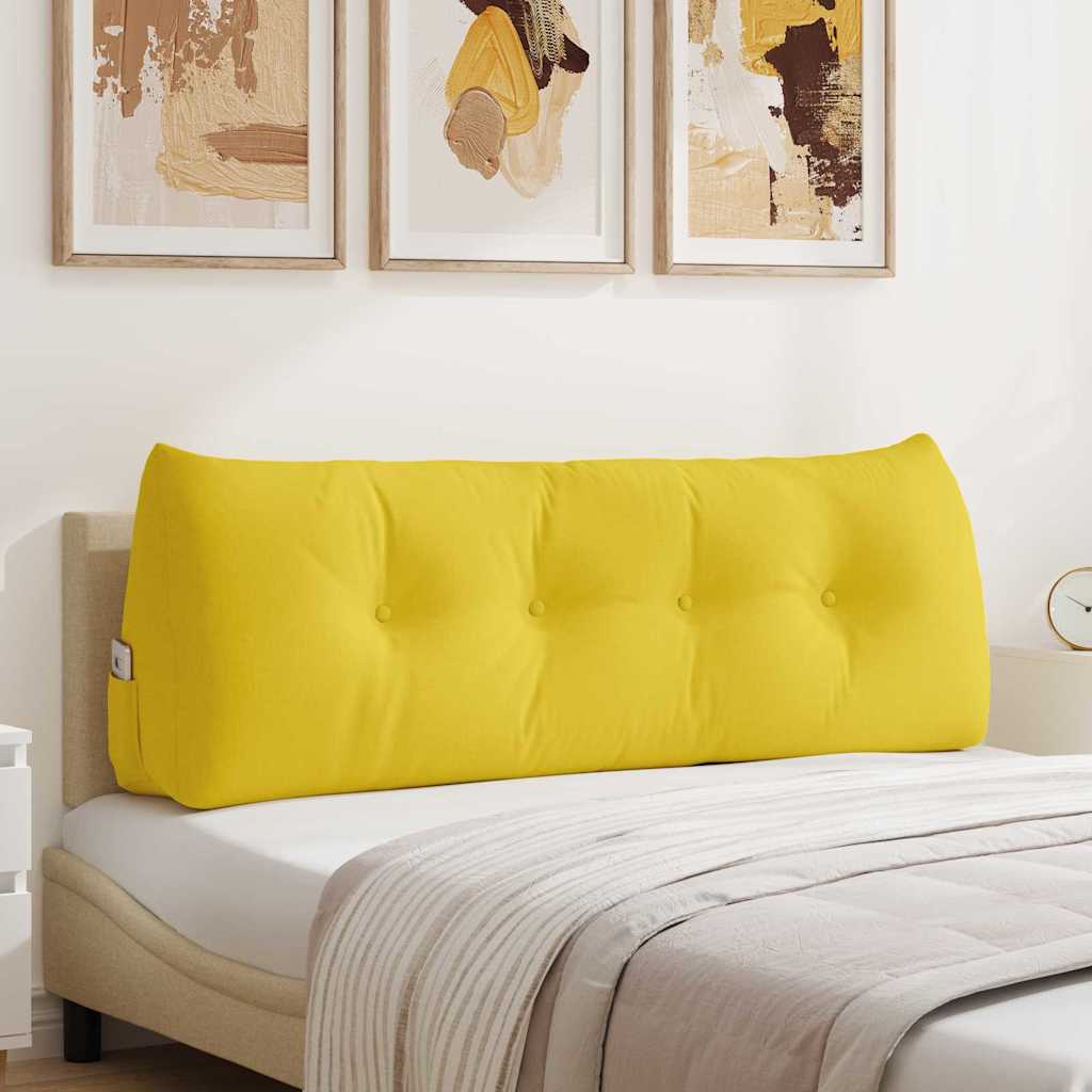 vidaXL Poduszka na plecy Jasnożółty 140 x 24 x 50 cm tkanina