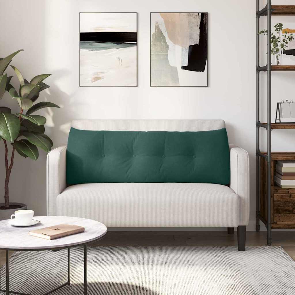 vidaXL Poduszka na plecy Ciemna zieleń 140 x 24 x 50 cm Aksamit