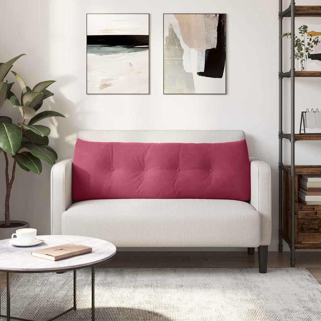vidaXL Poduszka na plecy Czerwone wino 140 x 24 x 50 cm Aksamit