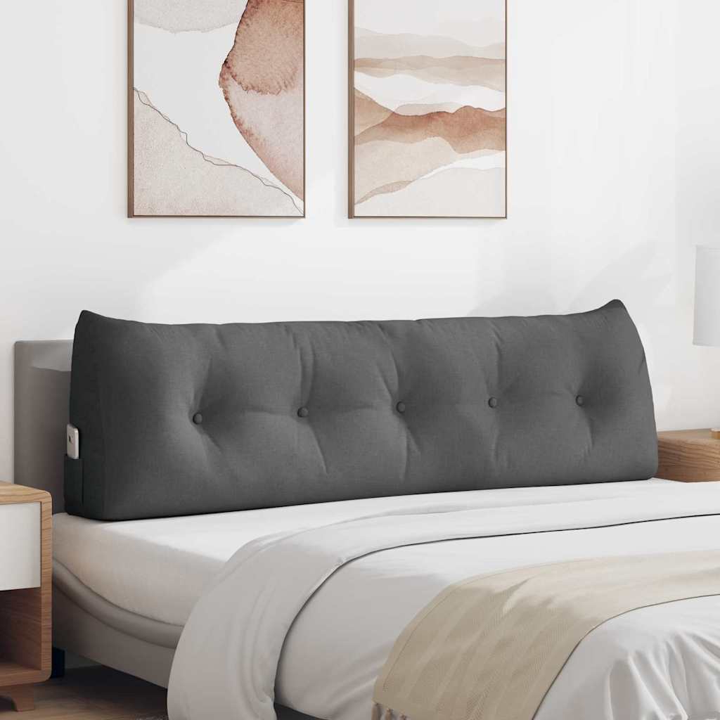 vidaXL Poduszka na plecy Ciemnoszary 160 x 24 x 50 cm tkanina