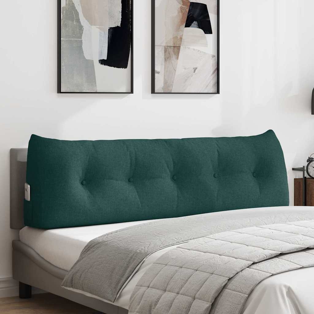 vidaXL Poduszka na plecy Ciemna zieleń 160 x 24 x 50 cm tkanina