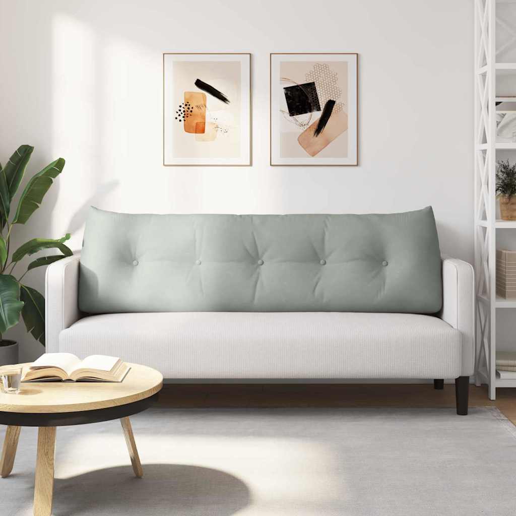 vidaXL Poduszka na plecy Jasnoszary 160 x 24 x 50 cm Aksamit