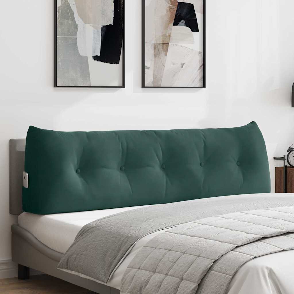 vidaXL Poduszka na plecy Ciemna zieleń 160 x 24 x 50 cm Aksamit