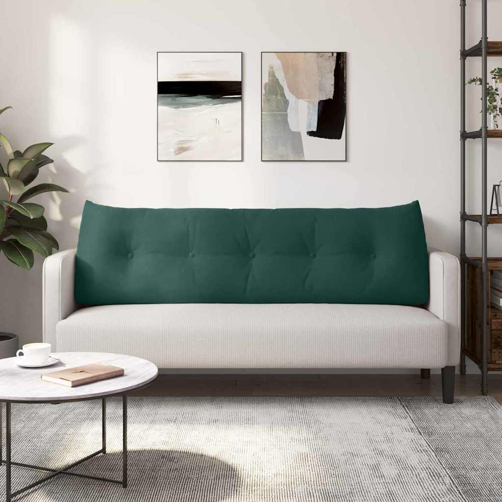 vidaXL Poduszka na plecy Ciemna zieleń 160 x 24 x 50 cm Aksamit