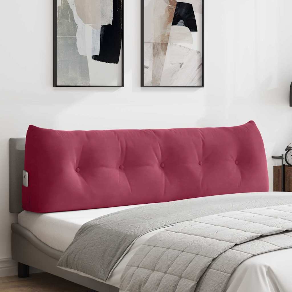 vidaXL Poduszka na plecy Czerwone wino 160 x 24 x 50 cm Aksamit