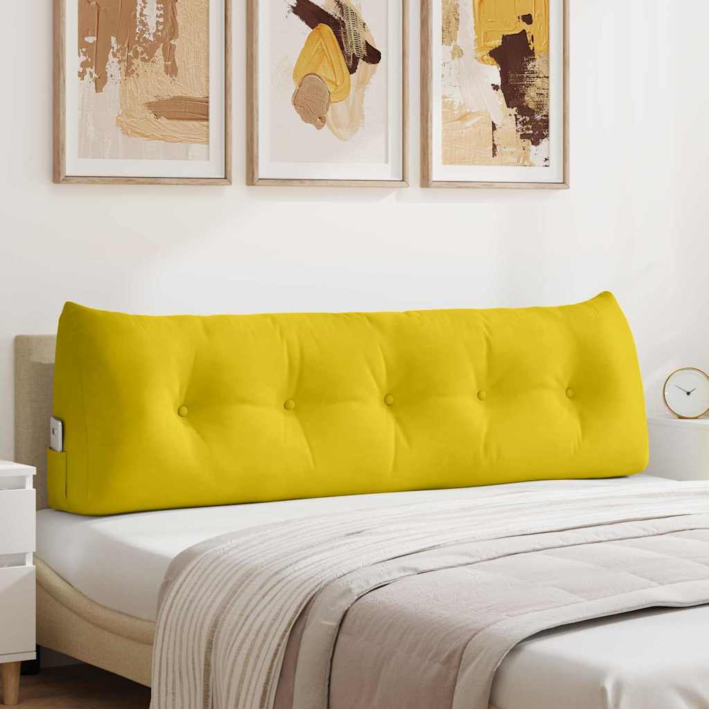 vidaXL Poduszka na plecy Żółty 160 x 24 x 50 cm Aksamit