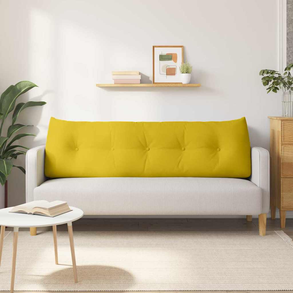 vidaXL Poduszka na plecy Żółty 160 x 24 x 50 cm Aksamit