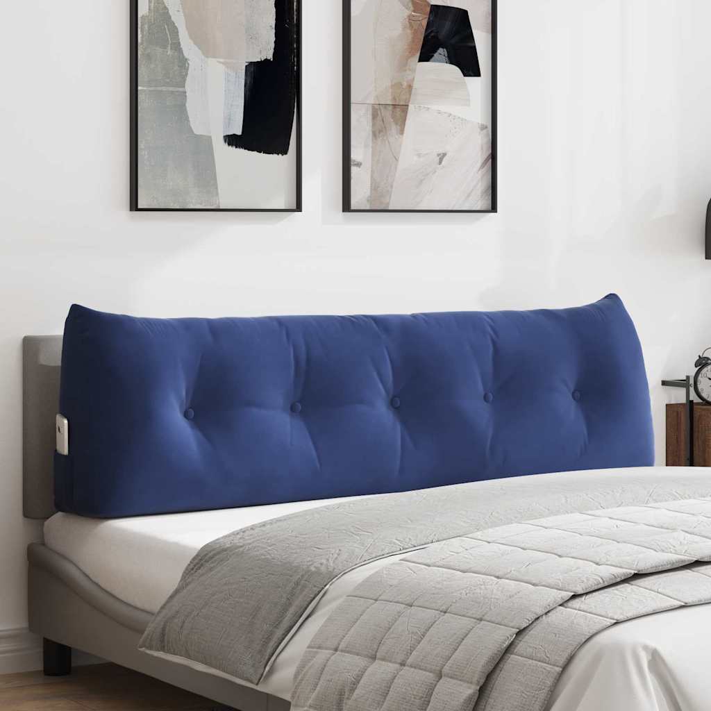 vidaXL Poduszka na plecy Niebieski policyjny 160 x 24 x 50 cm Aksamit