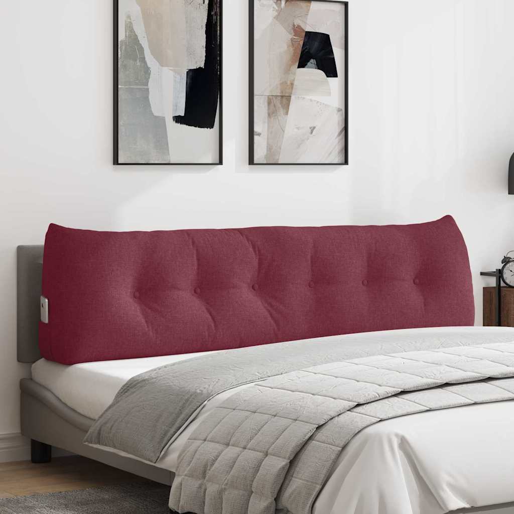 vidaXL Poduszka na plecy Czerwone wino 180 x 24 x 50 cm tkanina