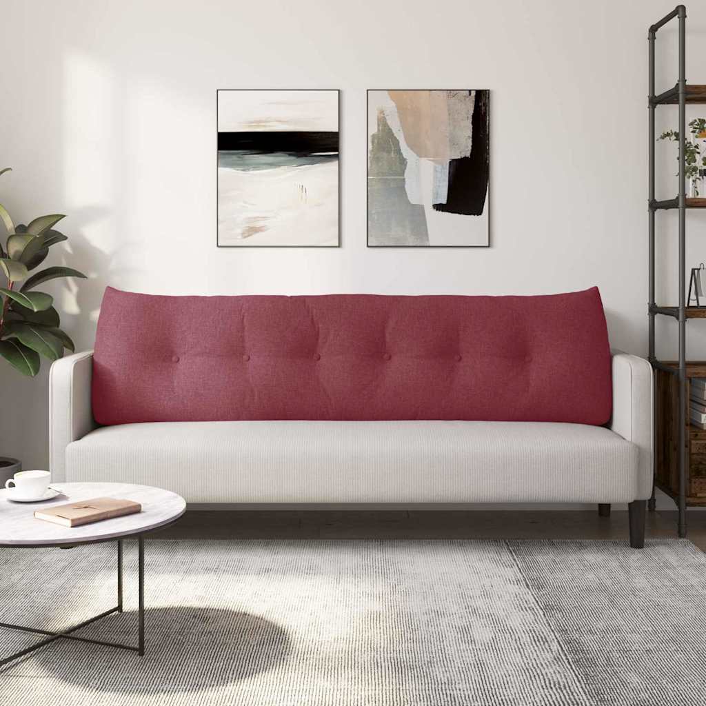 vidaXL Poduszka na plecy Czerwone wino 180 x 24 x 50 cm tkanina