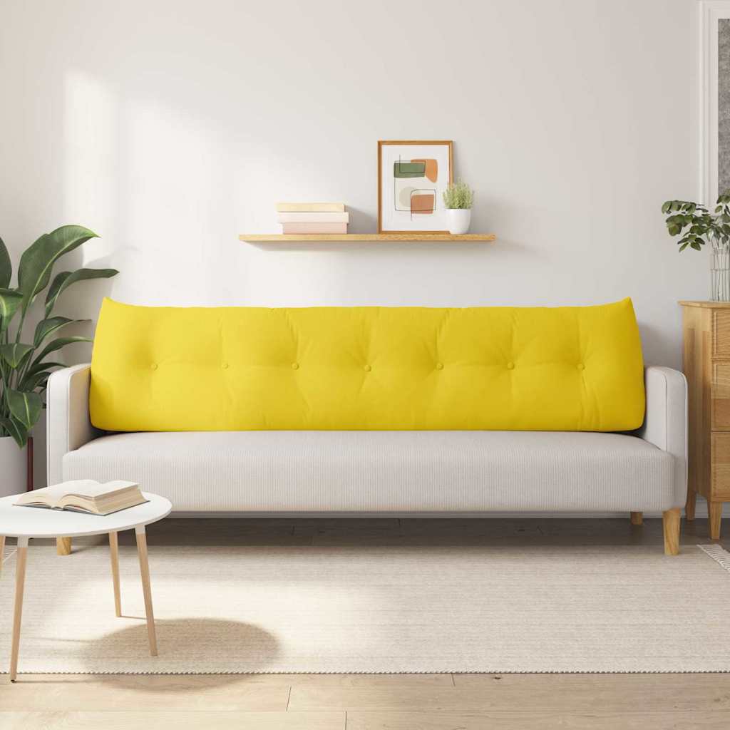 vidaXL Poduszka na plecy Jasnożółty 200 x 24 x 50 cm tkanina