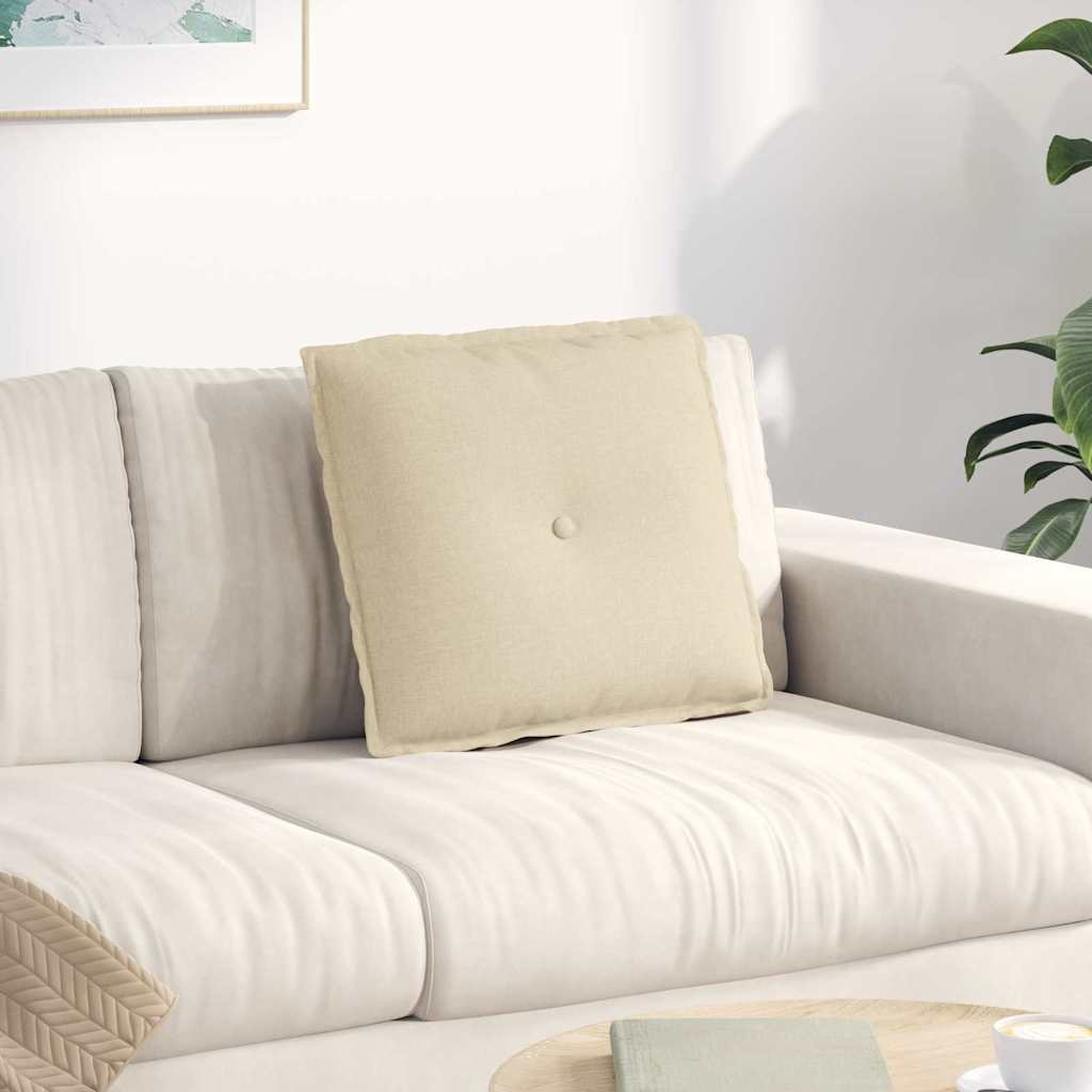 vidaXL Poduszka na plecy Kremowy 50 x 19 x 45 cm tkanina