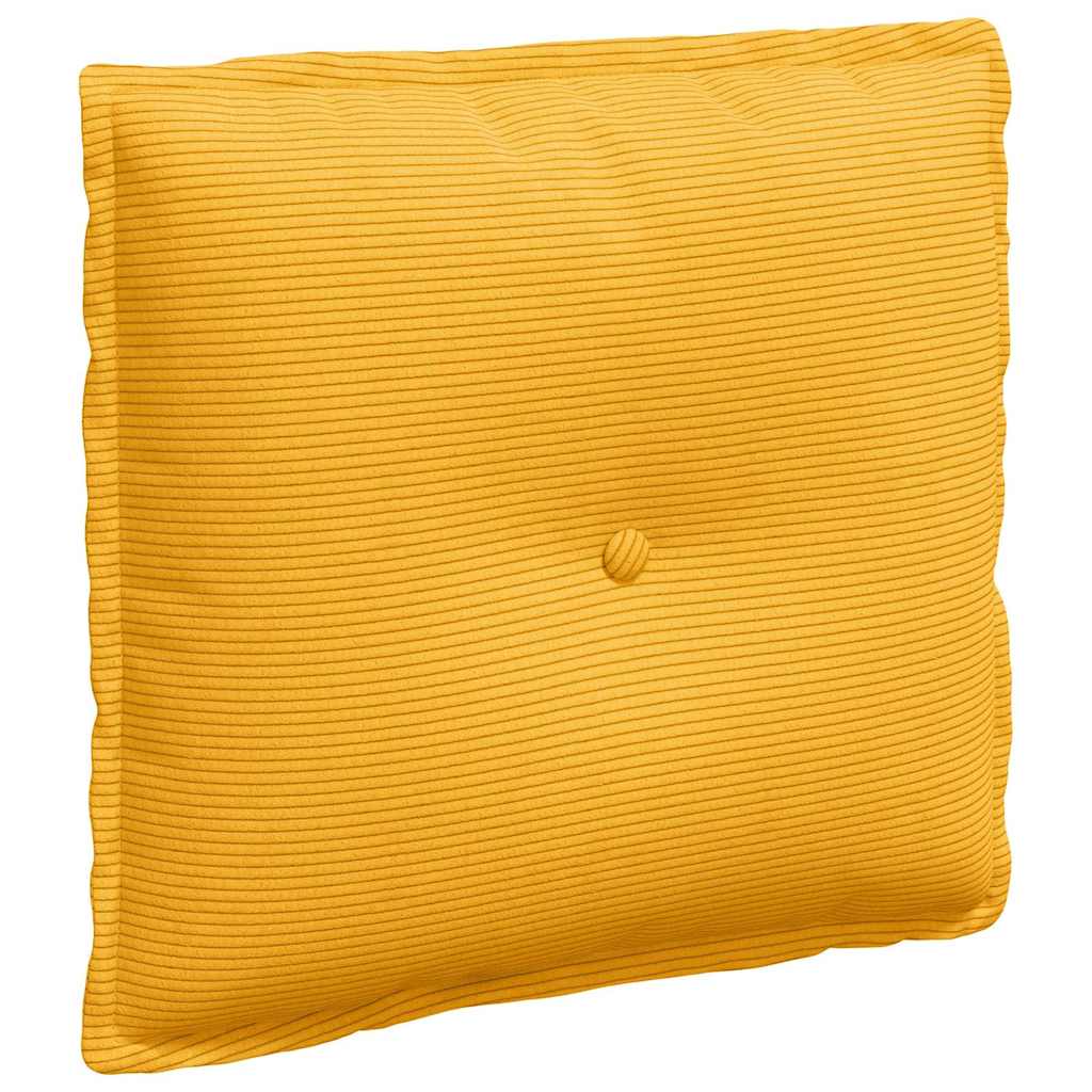vidaXL Poduszka na plecy Jasnożółty 50 x 45 cm Tkanina sztruksowa