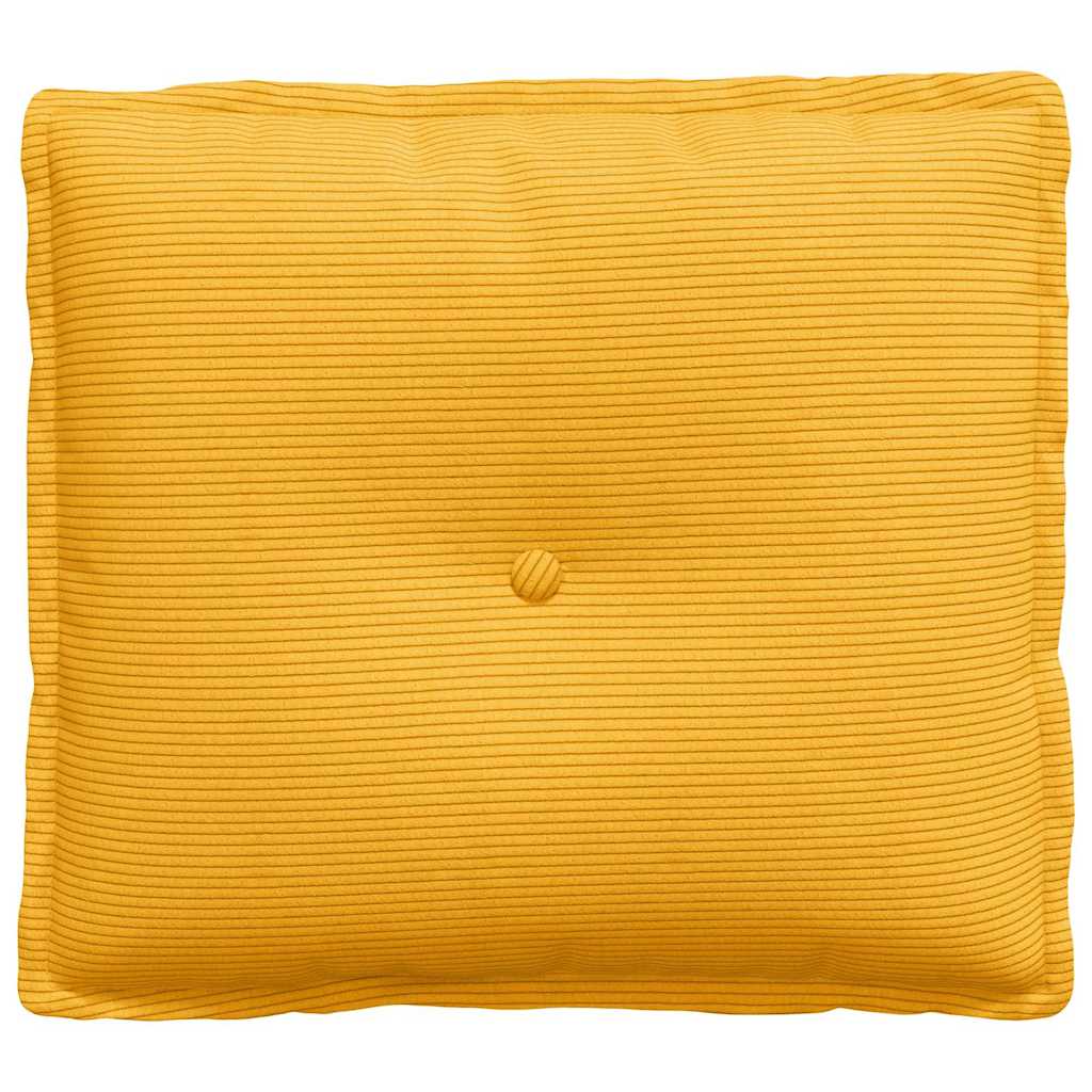 vidaXL Poduszka na plecy Jasnożółty 50 x 45 cm Tkanina sztruksowa